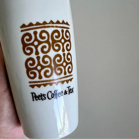 Peet’s Coffee Ceramic Glass Tumbler 12 oz w/lid - Picture 9 of 13